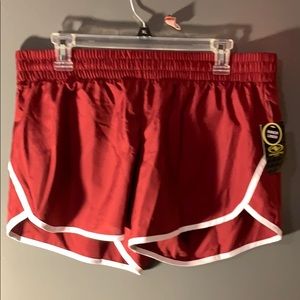Dark red work out shorts